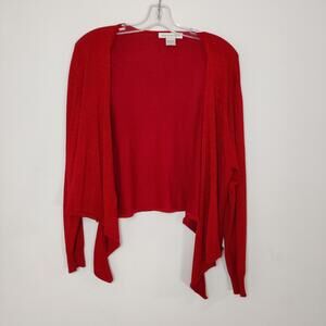 Bianca Nygard Red Shimmer Open Front Cardigan Size 3X